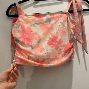 Floral Women's Top - Pink and Blue